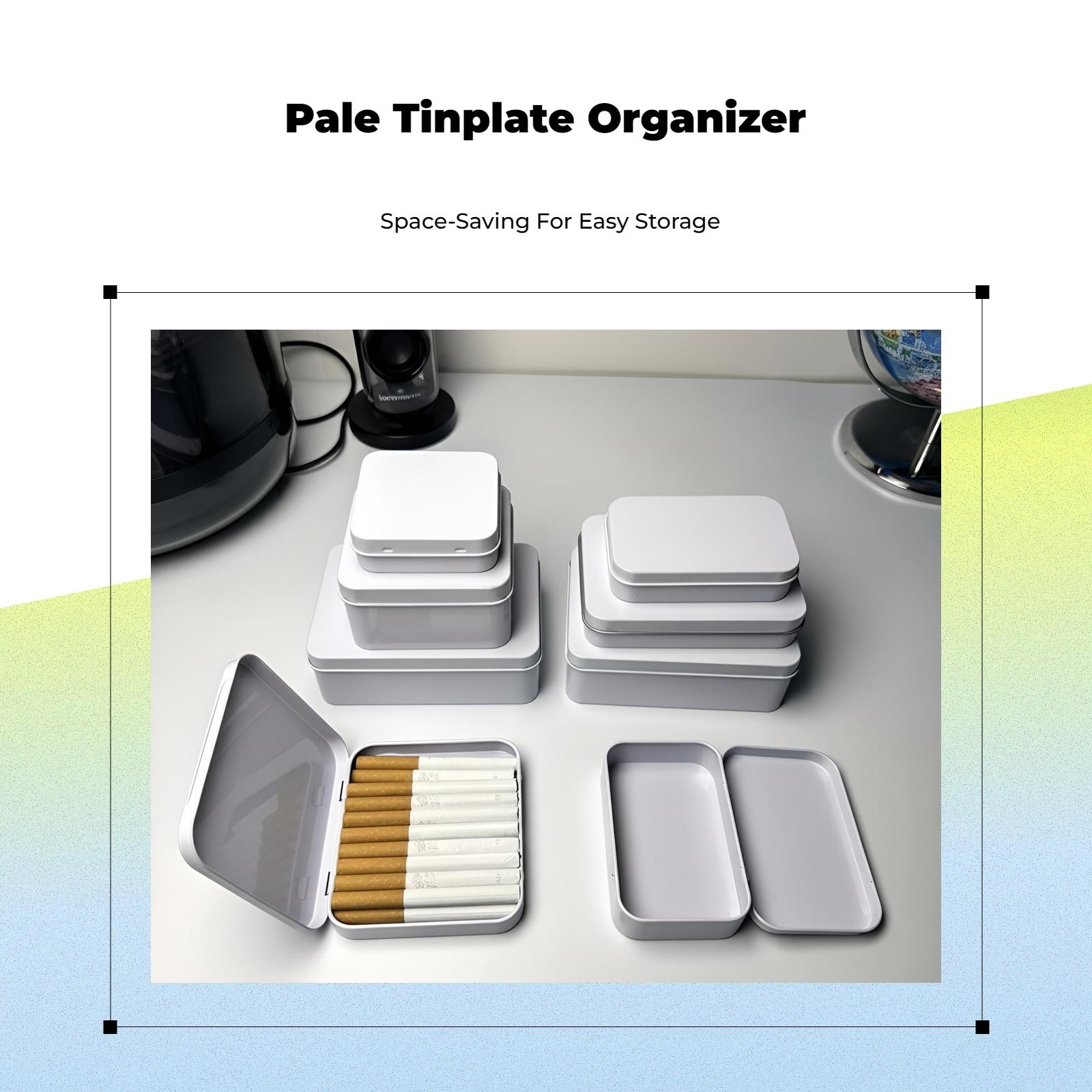 Tin Container Lid - Boîte de rangement en métal pour
